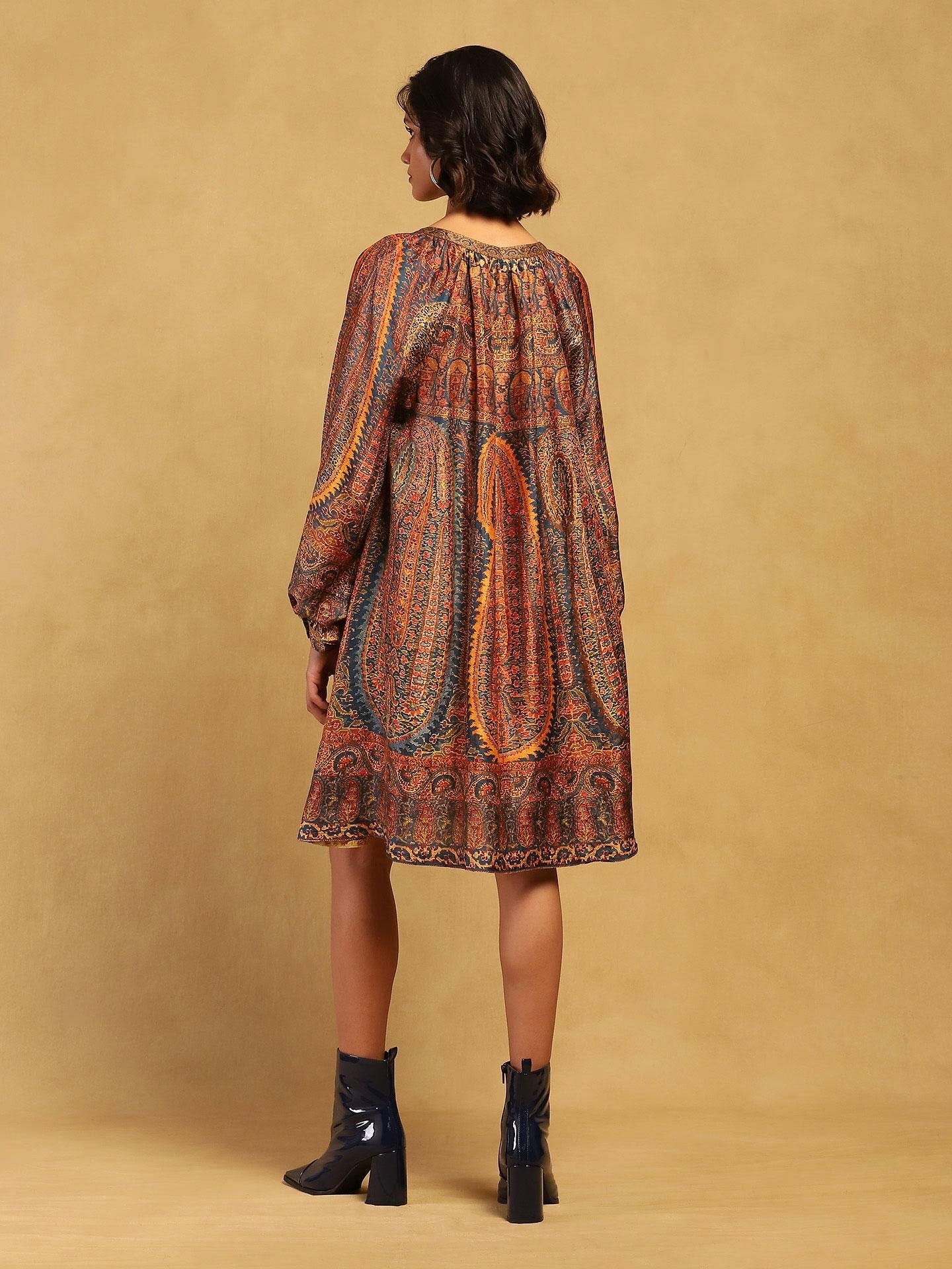 Multicolored Silk Shift Dress